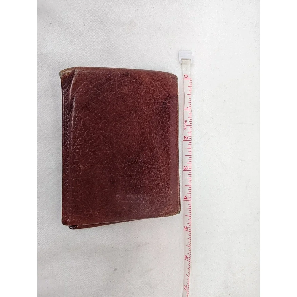 Vintage 80's Amity Brown Cowhide Leather Men's Bi-fold Billfold Wallet Money!